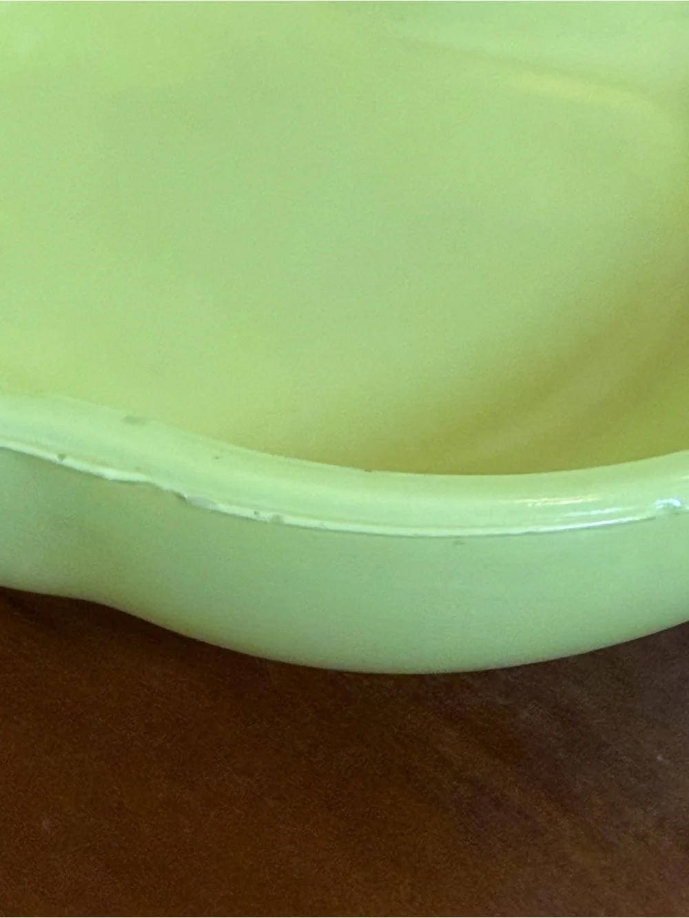 Vintage Hazel-atlas Platonite Milk Glass Chartreuse Apple bowls Orchard Ware 50s
